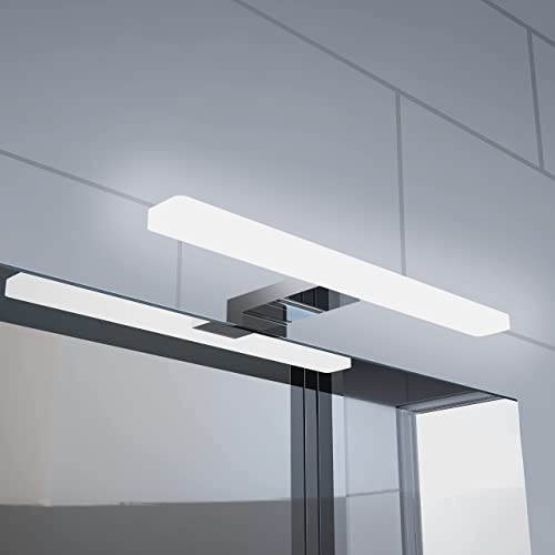 YIQAN Lampada da Specchio a LED 30cm 8W 640lm Bianca Calda per Armadietto da Bagno, Illuminazione per Armadio, Luce a Morsetto da Toeletta (3000K)
