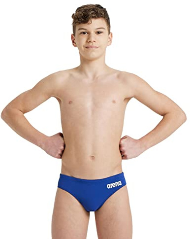 ARENA Solid Team Junior Costume Bambino, Costume da Bagno ad Asciugatura Rapida, Costume Slip Piscina in Tessuto MaxLife Eco con Massima Resistenza al Cloro e Protezione UV 50+