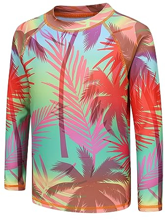 Aisyee Girls Rash Vest Kids Swimsuit Swimming Costume Top 6-7 Years
