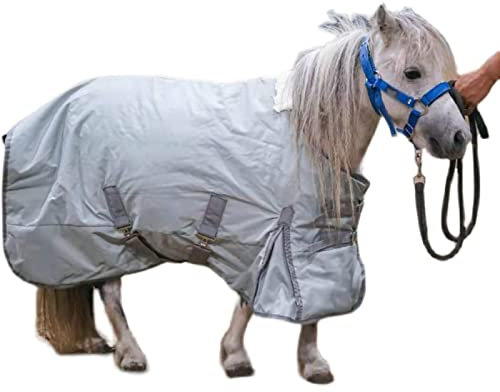 Mantas para Caballos de Invierno 900D, Manta de Invierno para Caballos pequeños y Ponis, Resistente al Agua y Transpirable, Exterior de poliéster antidesgarro y Manta para Ponis de 300 g de Peso PES