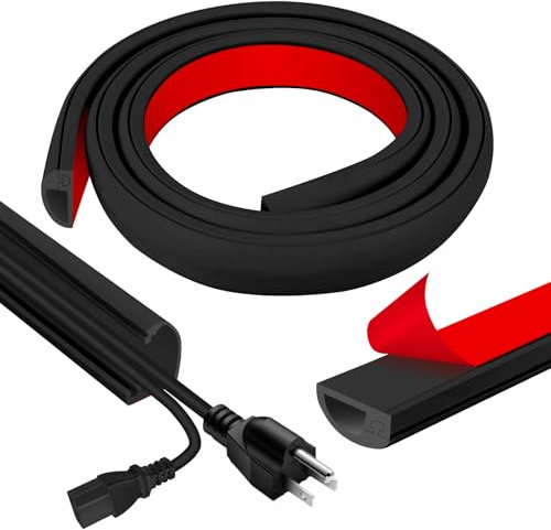 Canaleta para Cables, Canaleta un Cable, Canal de Cable Flexible con Cinta Autoadhesiva per Riordinare e Coprire i Cavi su Pareti e Pavimenti