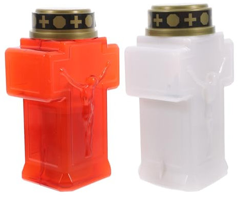 iplusmile 2piezas Vela Electrónica Para Cementerio Decoración De Jardín Con Luz Parpadeante Sin Linterna Del Recuerdo Para Tumba Patio Sitio Religioso