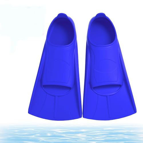 bechoanigel Pinne da Nuoto per Bambini,Pinne Corte in Silicone, Unisex Comode Pinne da Allenamento, Pinne Corte da Snorkeling e Allenamento per Bambini e Adulti (Blu Navy, XXS)