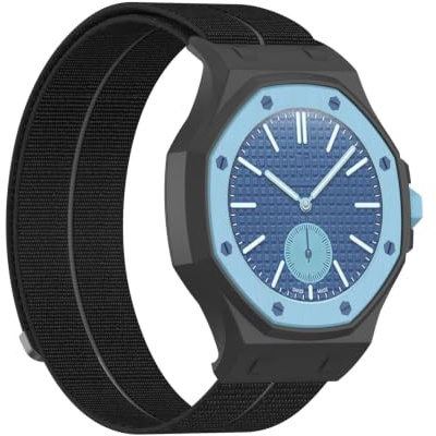 TingYR Bracelet Compatible avec Swatch Royal Pop, Boîtier Monobloc + Bracelet Tissé Bracelet de Montre, Résistant aux Rayures, Léger et Respirant, Résistant. Couronne à 12 Heures Noir