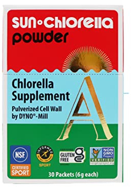 Sun Chlorella Powder Green Algae Superfood Supplement Supports Whole Body Wellness Immune Defense, Gut Health & Natural Energy Boost - Chlorophyll, B12, Protein, Non-GMO - 30 Packets