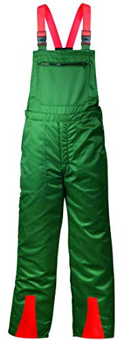 Schnittschutzlatzhose DPLF-geprüft Waldarbeiterhose Grün/Orange 94