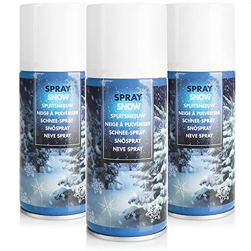 com-four® 3X Kunstschnee - Spraydose mit Dekoschnee - Schneespray zum Dekorieren zu Weihnachten (03 Stück - 150ml/Schnee)