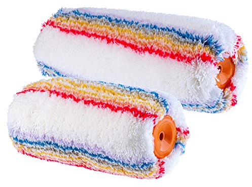 KADAX Rodillo de pintor para interiores y exteriores, 20 cm + 25 cm, de pelo largo, para pintar paredes y fachadas, de poliacrílico, rodillo de barniz, rodillo de pintura (1)
