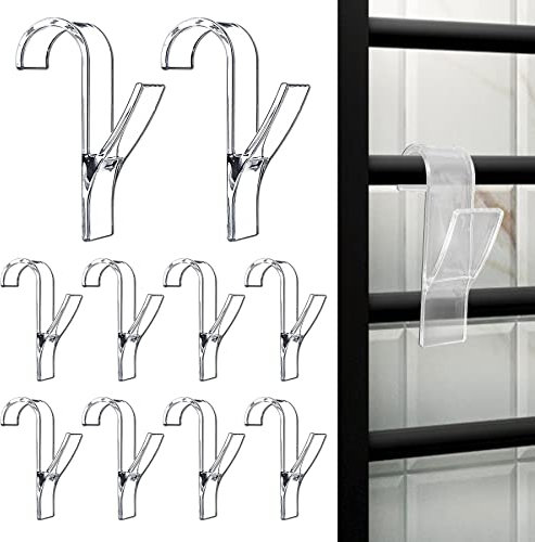 Crochets de radiateur transparents, 10 pièces transparentes, crochets porte-serviettes thermo ameublement de salle de bain, accessoires excellents pour chauffe-chauffe-serviettes