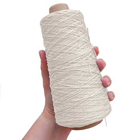 TEXTEX = Cuquillo Chain Thread. Yarn for Knitting and Crochet. Composition 100% Rayon. 1 Cone of 200grs and 600mts (Off White)