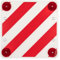 Warntafel Kunststoff Rot-Weiß mit Rückstrahler 50x50cm Warnschild Fahrradträger Heckträger Caravan Anhänger Wohnwagen
