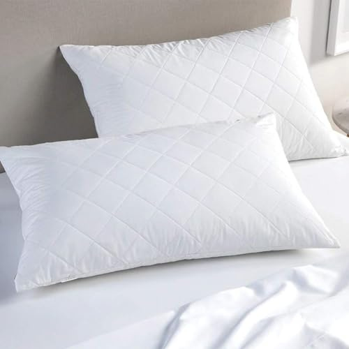 Advent Pillows 2 Pack Hotel Quality with Quilted Cover, Neck and Shoulder Pain Relief, Firm Pillow, Side Sleeper Pillow, Anti Allergy Pillow and Comfortable (48cm x 74cm)