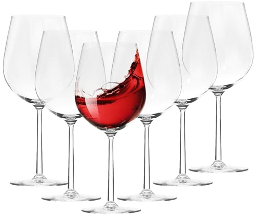 CYEER Rotweingläser 6er Set, 480ML Rotweingläser Groß, Weingläser Rotwein Set, Weißweingläser Elegante und Praktische Weinkelche, Langlebig Transparent für Abendessen, Hochzeit, Party, Restaurant, Bar
