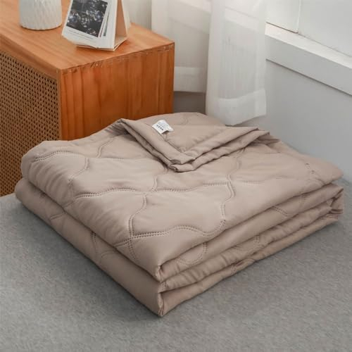 DOTBUY-SHOP Bettüberwurf Steppdecke Drucken Tagesdecke Leichte Tagesdecken mit Präge Wohndecke aus Gesteppt Bettdecke Bettbezug für Einzelbett Doppelbett (Kamel Farbe,180x200cm)