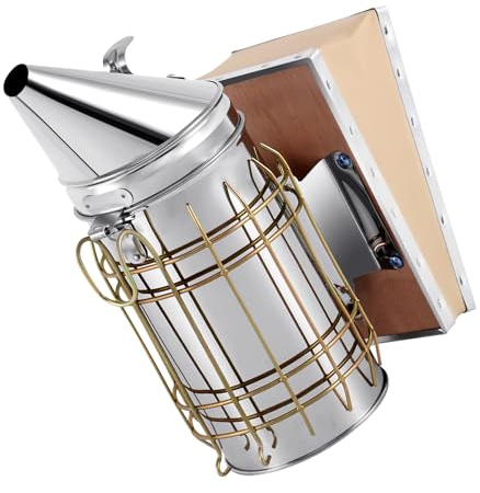 KayEsampra Edelstahl Bee Hive Smoker,Bienenzuchtimkereiausrüstung Imkereibedarf,draht-hitzeschild nimmt anti-verbrühungs-design,Bienenzucht Imkereiausrüstun Bienenzucht Werkzeug for Bienen Volk