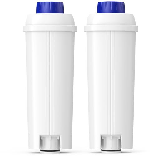 DLSC002 Water Filter Replacement Compatible With Delonghi Coffee Machine Filter Activated Carbon Softener For De'longhi Magnifica evo, Dinamica, Eletta, ECAM, ESAM, ETAM, Bco410/420, Ec680/800, 2 Pack