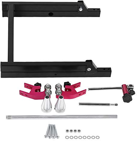 Grcfumo Equilibratrice per Ruote per Moto, Supporto per centratura Ruote Pieghevole, Supporto per equilibratura Ruote in Acciaio Lucido per 5 Pollici L x 23 Pollici D La Maggior