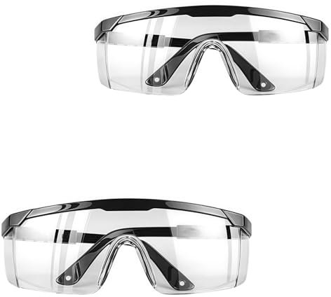 Heanvmyss 2 Piecès Lunette de Protection Travail Transparentes,Lunettes Anti-rayures Anti-buée,Lunettes Protection Latérale pour Laboratoire,Femmes,Hommes