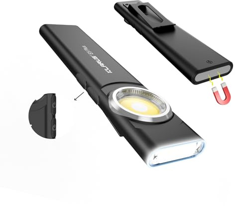 Klarus E5 Plus - Ultra-Slim Dual Switch 3-Light Sources EDC Flashlight, 650 Lumens, USB-C Rechargeable, IPX4, Magnetic Base & Clip (Black)