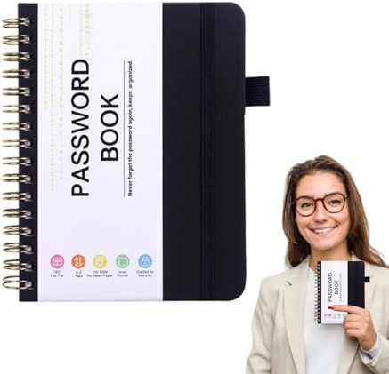 Pocket Password Keeper Book With Tabs-A6 Portable Password Organizer Notebook | Registro password alfabetico con copertina rigida per siti web, , indirizzi, nomi utente | Directory di formato di
