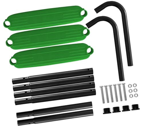 Aymzbd Escalera de trampolín Infantil de 3 peldaños, fácil Montaje, para Modelos rectangulares y Redondos, 40,5 x 13,8 Pulgadas, Verde