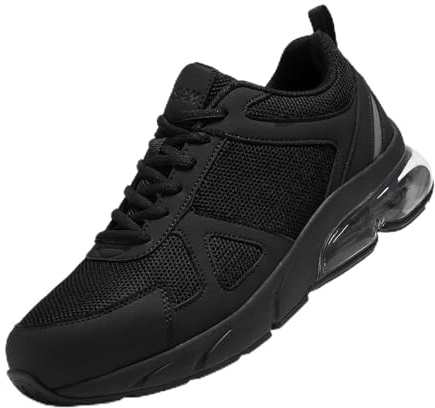 Safety Trainers Men Steel Toe Cap Trainers Comfortable Protective Work Shoe Lightweight Breathable Safety Work Footwear Cushioning(10, Black)