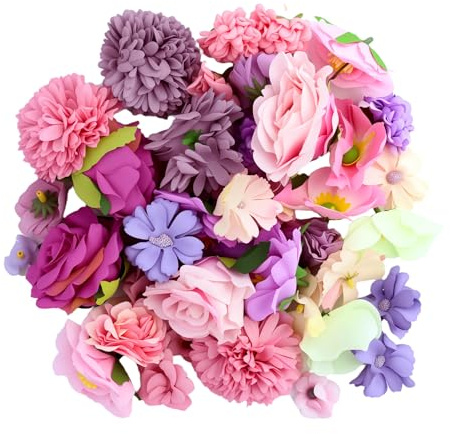 40 vasi di fiori artificiali, per fai da te, con 9 stili, fiori artificiali, mini fiori di seta, per matrimoni, casa, fai da te, scrapbooking, decorazioni decorative