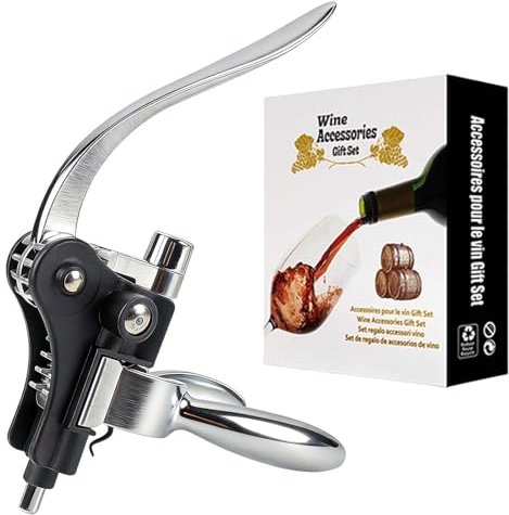 Sacacorchos, cuchillo de camarero, sacacorchos profesional de aleación de zinc en calidad gastronómica, para todos los tapones de corcho y botellas de cerveza, para amantes del vino, camareros