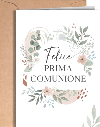 Greeting Cards for Everyone Biglietto Prima Comunione per Bambina o Bambino – Bomboniere Comunione con Porta Soldi, Biglietto di Auguri Religioso da Parte dei Genitori - EU 312