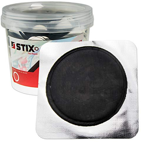 Stix 50x Däckreparationslappar 75 mm Gummilappar för Vulkanisering | 50 stycken, 75 mm diameter, tillverkade av gummi, lappverk för vulkanisering