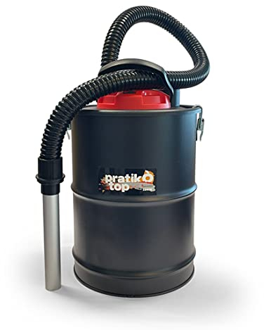 San Marco Aspiracenere Elettrico Pratikò Top Da 1200 W Per Stufa A Pellet o Camino a Legna, Cavo da 150 Cm, Tubo Flessibile da 85 Cm e Beccuccio da 20 Cm. Filtro Hepa Lavabile, Fusto da 18 Lt.