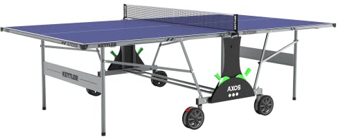 KETTLER Sport Axos Outdoor Table Tennis Table Bundle with Rackets and Balls