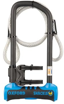 Oxford LK323 Shackle14 Pro Duo U 320mm x 177mm + Cable. Diamond Rated Bicycle and Electric Bike Lock, Black