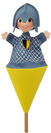 Tütenkasper Marionette Märchenfigur Ritter 21 cm, Ideal für Puppentheatre und Rollenspiele, für Kinder Baby Jungen Mädchen