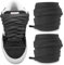 NDTEZUGT 15mm Cordones Planos para Vans Knu Skool Classic Skate Zapatillas de Algodón, Gruesos, Cordones de Repuesto (Negro,45/115cm)