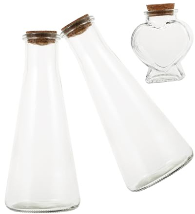 ZUNOXAZ 3piezas Ceremonia De Arena Para Bodas Set De Botellas De Vidrio y Tapones De Corcho Frascos Decorativos Para Ritual De Arena y Almacenamiento De Manualidades
