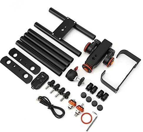 Qukaim Curseur de piste vidéo pour appareil photo électrique, longueur 60 cm, télécommande Dolly avec rotule, accory pour enregistrement vidéo fluide et photographie