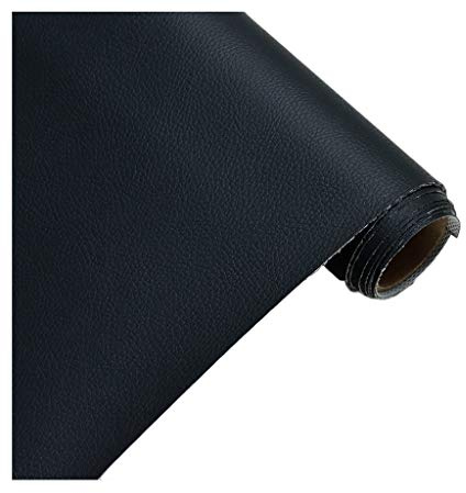 Inredningstyg Imitering av läder per meter - Faux Läder - Bredd 160 cm Mjukt ekologiskt läderinredning (Svart, 1,6X2m)