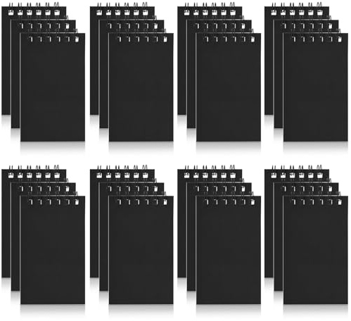Hooqict 24 Pack Small Pocket Notebook Black Mini Notebooks Party Favors Bulk Spiral Notepads with Lined Pages, Memo Pads Pocket Size for Work, Office, Travel, Classroom, 3.9 x 2.4 Inches