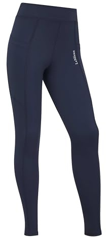 LeMieux Young Rider Darla Sport Legging - Two Phone Pockets - Lightweight Versatile Leggings - Navy - 11-12 Years