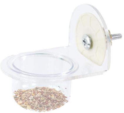 Bowl para Aves | Plato De Comida Y Agua Desmontable para Loros - Dispensador de Alimento Transparente para Suministros Mascotas Agua Ardilla Canario Cacatúa Pinzón