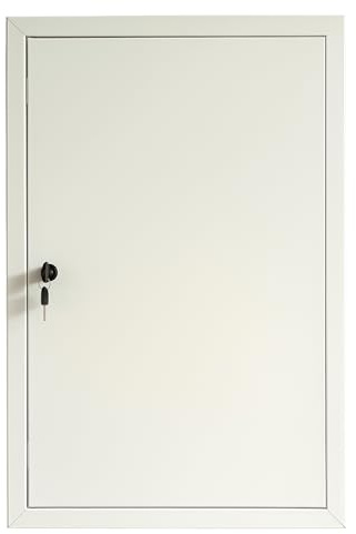 Metallinspektera dörr, zinkpläterat stål åtkomstpanel med nyckellås, vit gipsbrädsdörr (50 x 70 cm) för enkelt underhåll och reparationsåtkomst