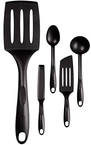Tefal Lot de 6 ustensiles de cuisine en plastique avec fibre de verre, antiadhésif, résistant à la chaleur, passe au lave-vaisselle, idéal pour poêles enduites