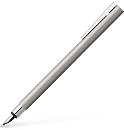FABER-CASTELL 342101 - Füller Neo Slim Edelstahl, Federbreite F, silber matt