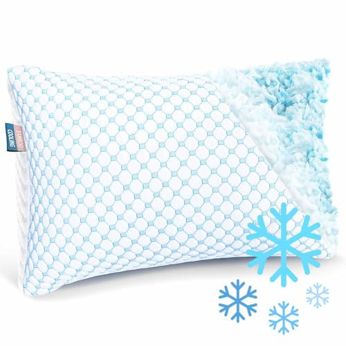 Nestl Cooling Kids Pillow for Sleeping 1 Pack, Luxury Shredded Memory Foam Pillows Kids Size, Adjustable Cold Gel Pillows for Hot Sleepers Supportive Cool Pillow for Side Back Stomach Sleepers