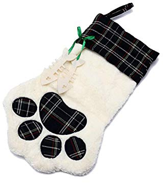 Meiwash Calze Natalizie Calzini Babbo Natale Regalo di Natale Modello del Fumetto Ciondolo Camino di Natale Sacchetto di Caramelle Personalizzato Borsa Regalo Decorazioni Natalizie (Black)