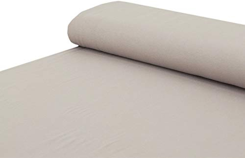 Baumwoll - Jersey Stoff einfarbig taupe - Meterware ab 25 cm x 160 cm - Stoff zum Nähen