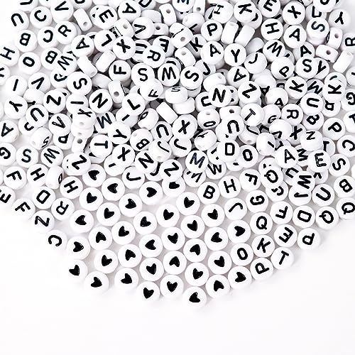 Redamancy 400 Stück Buchstabenperlen, 7mm Buchstaben Perlen Set, Perlen Buchstaben, A - Z Buchstabenperlen zum Auffädeln,für DIY Armbänder Schmuck