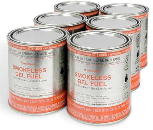 Solo Stove Pure Gel Fuel Can 12.3 oz Pack of 6 | Indoor & Outdoor Fire Fuel
