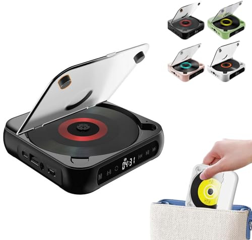 Lecteur CD portable compatible Bluetooth, batterie rechargeable, son Hi-Fi, batterie 2000mAh, Bluetooth 5.3, charge Type-C, support MP3/CD/CD-R, compact pour voiture, maison